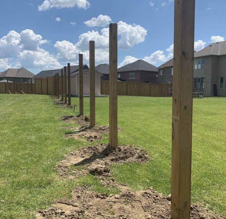 Fence Post Installation in Barrie | Drill, Pour & Set