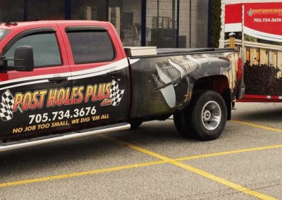 Post Holes Plus Truck and Trailer
